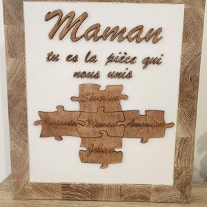 Cadre personnalisé en bois et jesmonite